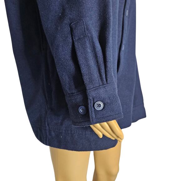 Blue Wool Christian Lacroix Long Sleeve Button Up Folded Collar Shirt Size Large - Picture 3 of 6